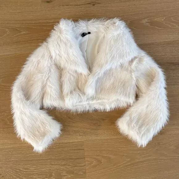 Windsor Faux Fur Cropped Jacket High Drama Size S - Picture 1 of 4